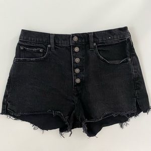 Abercrombie High Rise Mom Shorts Denim Black size 28